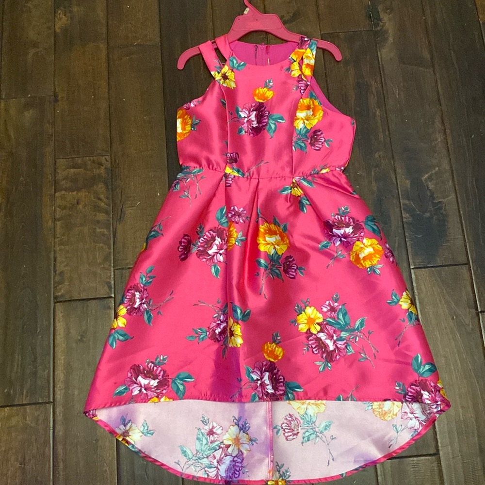 CUTE HOT PINK FLORAL DRESS